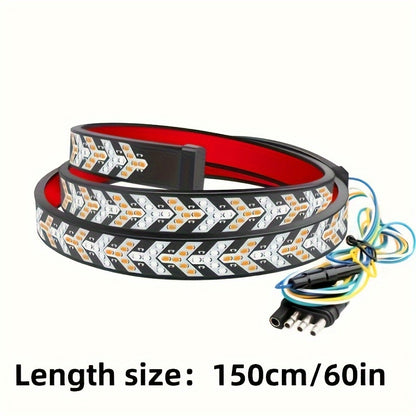 [LED Light Strip] 60in Pickup Truck Arrow LED Light Red And Yellow Light Strip, Truck Rear Decorative Light, Car Rear Atmospheric Light 12V