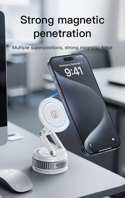 360-Degree Rotatable Magnetic Phone Holder - Compatible with for All Smartphones And Vehicles, Works with Iphone 16/15/14/12 - Compact And Foldable Car Mount with Strong Grip - Trendy Car Accessory