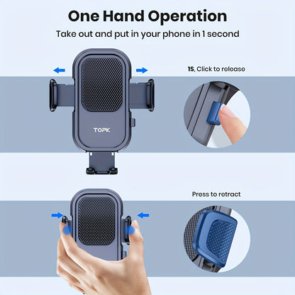 TOPK D40C Car Dashboard Phone Holder, Adjustable In Both Vertical And Horizontal Directions, with High Stability And Strong Adhesion, Suitable for All Types Of Phones.