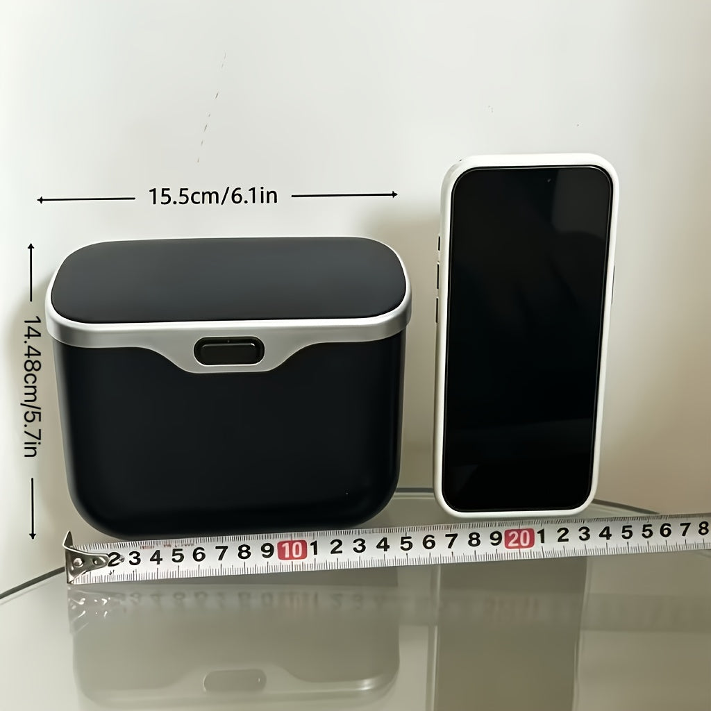 This Trash Can Made of Ultra-Fiber Leather And ABS Material Is Designed for Vehicles, Maintaining Its Shape And Fitting 99% of Car Models. It Handles Both Dry And Wet Waste Without Harming The Installation, Features Automatic Sorting