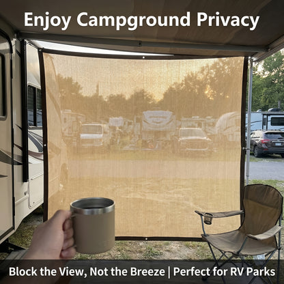 RV Camper Shade Cloth-Breathable Uv-Resistant Sun Shade Tarp, Brass Grommets, Includes Tie-Down Ropes for Versatile Outdoor Use