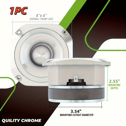 This Is a 600W Aluminum Frame Bullet Tweeter Unit, Measuring 4 Inches And Rated at 6 Ohms. It Features a Chrome End And Is Designed for Stereo Use, Providing High-Quality Sound for Car Audio Systems. It'S a High-Fidelity Super Tweeter That Is Easy T