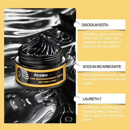 2pcs Car Black Interior Tire Polishing And Retreading Paste Tire Cleaning Rust Removal Polishing Shine Enhancement Anti-Fouling Wheel Retreading Paste - Lasting Shine, Noticeable Effect, Beeswax Ingredients, No Professional Tools Needed