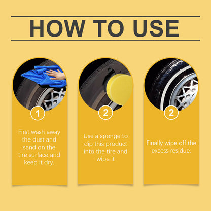2pcs Car Black Interior Tire Polishing And Retreading Paste Tire Cleaning Rust Removal Polishing Shine Enhancement Anti-Fouling Wheel Retreading Paste - Lasting Shine, Noticeable Effect, Beeswax Ingredients, No Professional Tools Needed