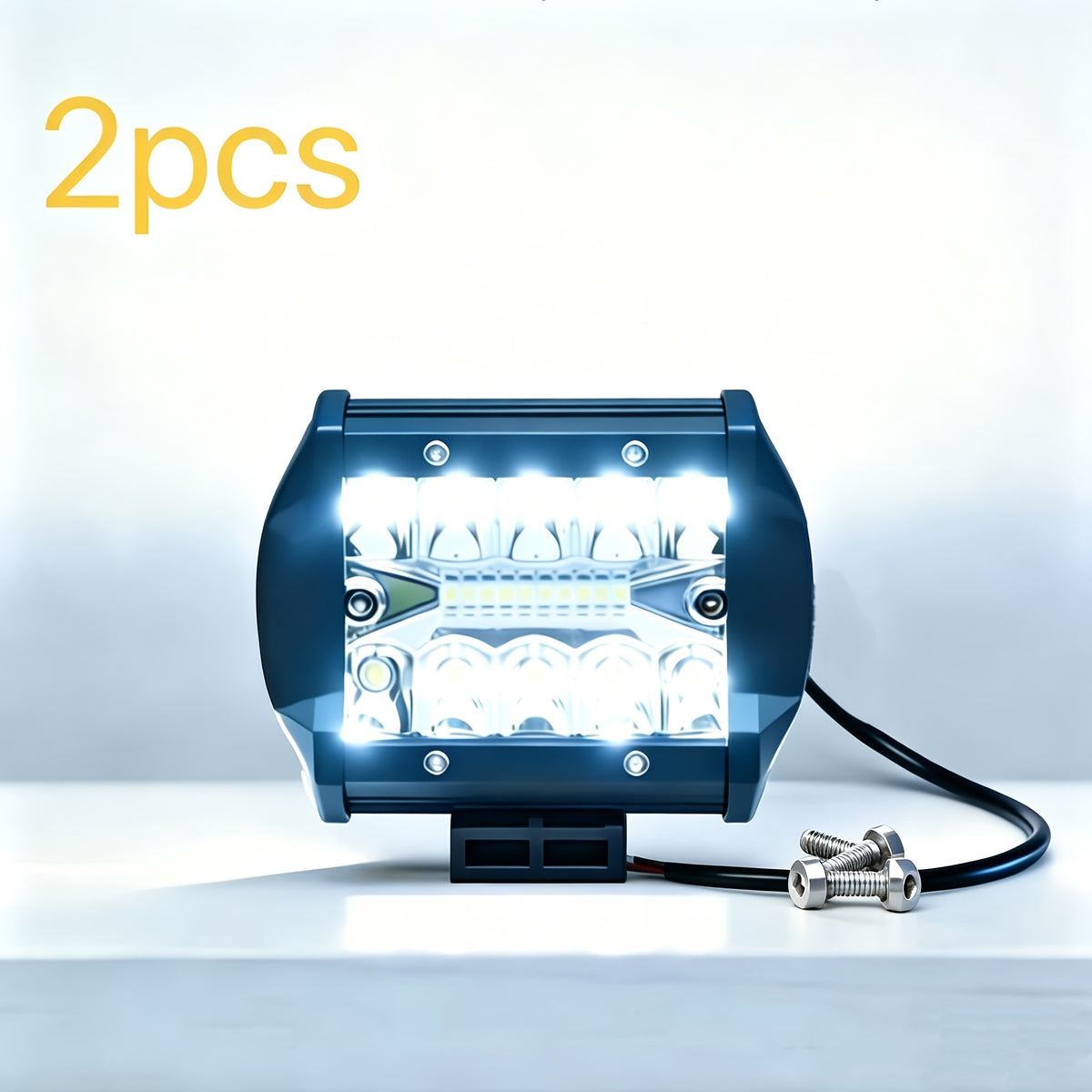 LED Work Light 208W 13900LM, 4.3/6.3 Inch Super Bright Two-Color Driving Lights, 2PCS Auxiliary Exterior Lights for Car Motorcycle Off-Road Pickup EV, Day & Night