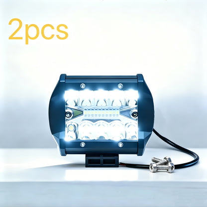 LED Work Light 208W 13900LM, 4.3/6.3 Inch Super Bright Two-Color Driving Lights, 2PCS Auxiliary Exterior Lights for Car Motorcycle Off-Road Pickup EV, Day & Night