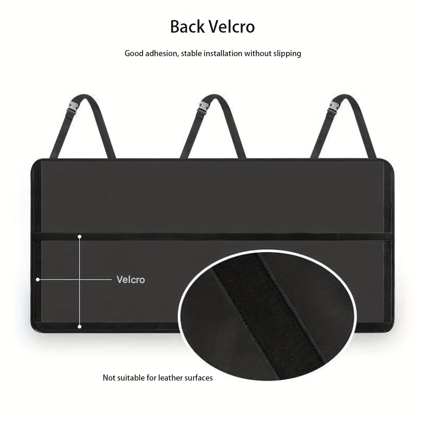 1 One Oxford Cloth Car Trunk Organizing Folders, High Capacity Adjustable Rear Seat Storage Bag, Car Trunk Storage, with Storage Pocket, Universal Fit Vehicle Interior Accessories