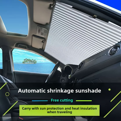 1pc Easy to Install Automatic Retractable Car Sun Visor - Thermal Insulation, Sun Shading, UV Protection, Car Accessory Sun Visor