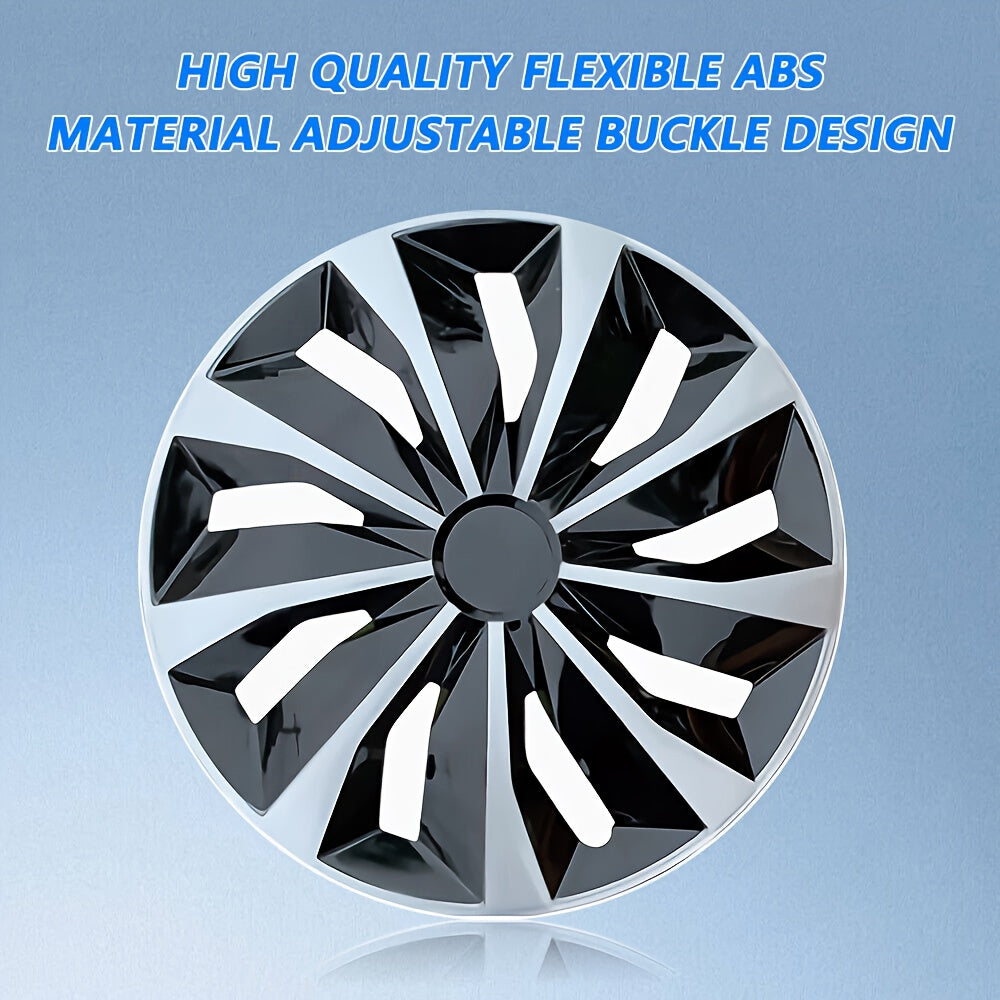 4X 16" Wheel Covers Snap On Hubcaps Full Hub Caps Fit for R15 Tire & Steel Rim, Premium Protection, Easy Installation, And Enhanced Aesthetice, Universal Compatible with Sedan, Truck, SUV, Coupe