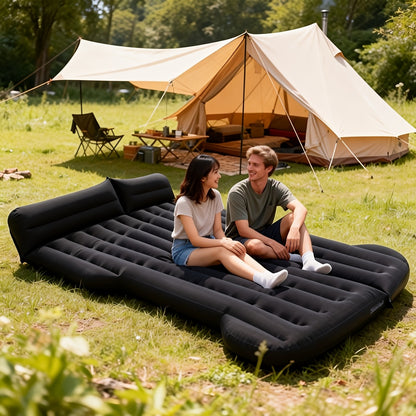 Ultra Comfortable Car Inflatable Mattress, Suitable for Tesla SUV Trucks, RVs, Trucks, Backseat Trunks, 64ft, Portable Foldable Inflatable Bed. Suitable for Travel Camping, Ncluding Storage Bag, Air Pump And Two Pillows, Two Piers