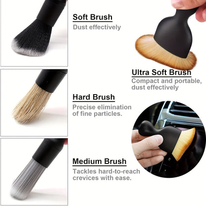 26pcs Car Detailing Brush Set, Car Detailing Kit, Car Detailing Brushes, Car Cleaning Kit, Car Windshield Cleaning Tool, Professional Car Care Kit - Car Wash Brush Kit for Interior Exterior Wheels