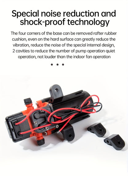 Marine Water Pump with Auto Priming Feature, Diaphragm Type, Suitable for Boats, Showers, And Bathrooms, Designed for RV Caravans, Operates at 35PSI And 12V, Without Battery