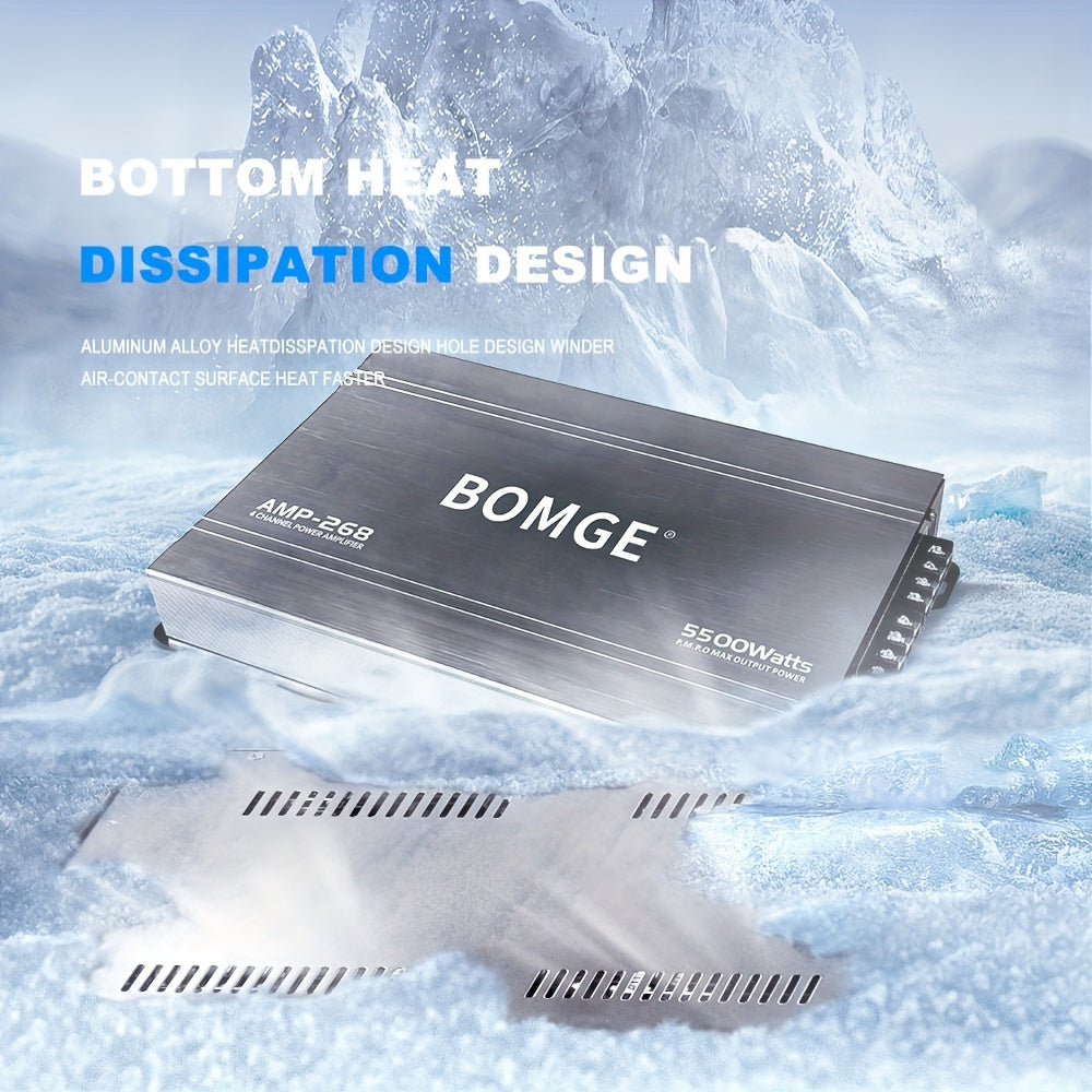 BOMGE Professional 4 Channel Amplifier Dub 4 Channel Car Amplifier AMP228 Vehicle Amplifier 2500 Watts Max for Subwoofers And Speakers