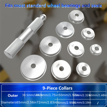 Bearing Press Kit, 10pcs Bearing Race and Seal Bushing Driver Installation Set, with Seal Driver and 9 Bearing Adapters, Seal Installation Bearing Driver Kit for Bearing Installation