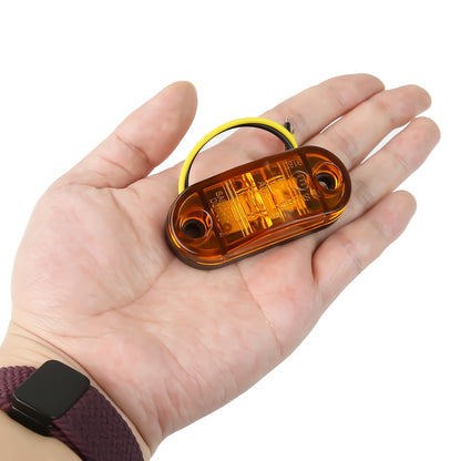 LED Side Marker Lights 20pcs 4-LED 12V 24V Hardwired Stop Tail Indicator for Truck Trailer RV Bus Caravan Camper Van Amber Red Green Purple