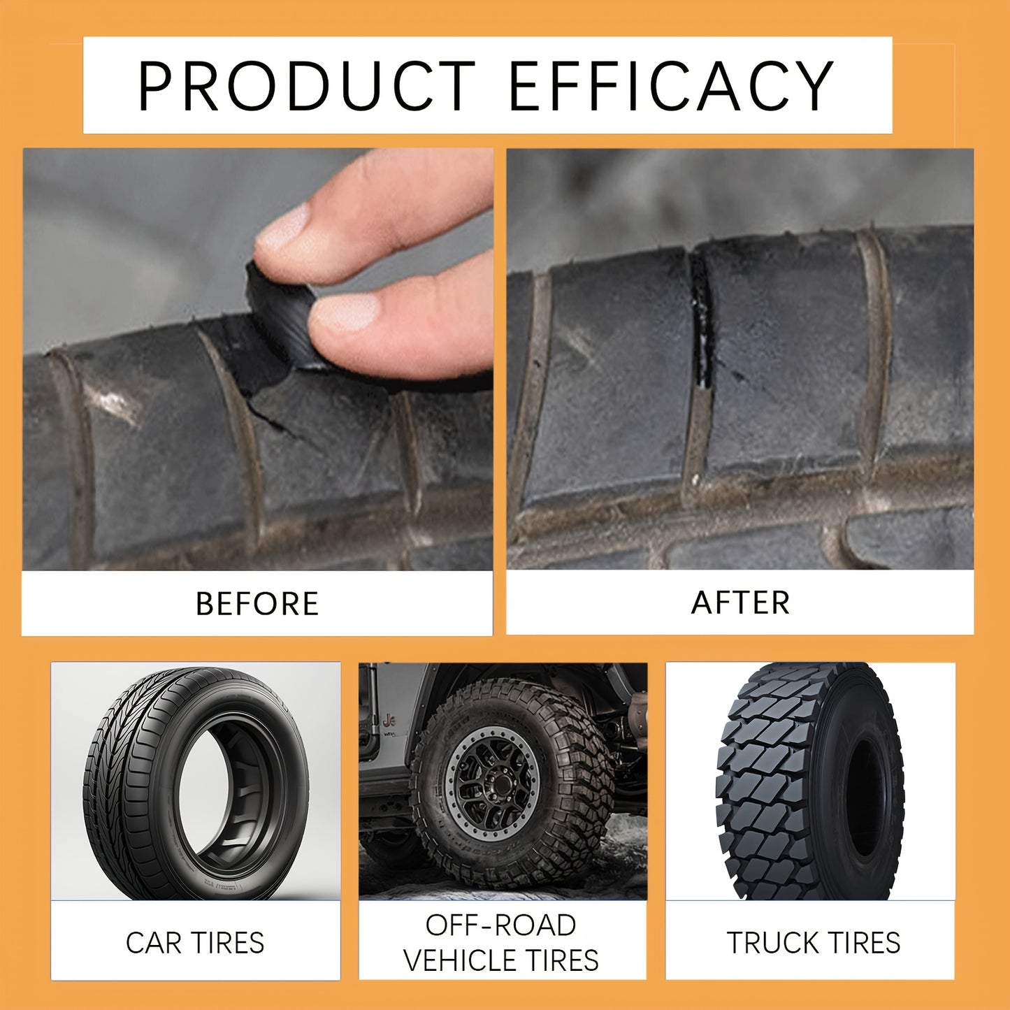 Repair Adhesive for Tires, Including a Sidewall Rubber Glue Kit (With Scraper And Tip Kit) Suitable for Bicycles, Cars, Motorcycles, Dirt Bikes, Trucks, And Tractors, Available in Black, 1.01oz/1.69oz