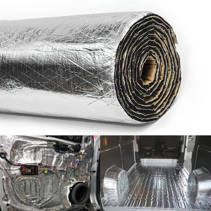 Car Hood Sound Deadener Heat Shield Mat 40"x40" (100x100cm) - 5mm Thick Self-Adhesive Engine Noise Insulation Foam Liner with Aluminum Foil, Thermal Barrier for Auto Engine Compartment