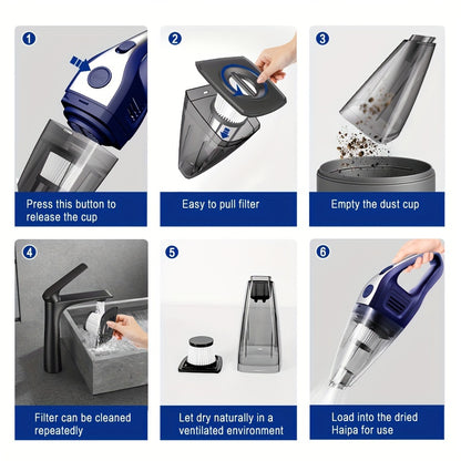 [Powerful Car Vacuum Cleaner] Powerful 5000pa Strong Suction Handheld Wireless Car Vacuum Cleaner | USB Charging, Long Working, For Cars, Homes, Offices, Pet Hair Cleaning - Car Accessories For Men Women