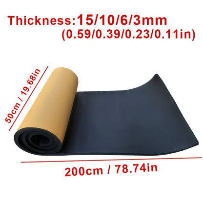 1 Roll 15/10/6/3mm Thickness Automotive Hood Engine Heat Insulation Soundproof Shock-Absorbing Soundproof Sticker Car Accessories 78.74*19.69inch/39.37*19.69inch