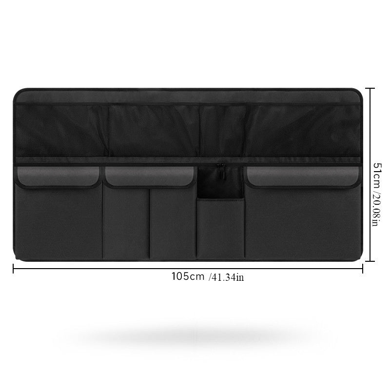 1 One Oxford Cloth Car Trunk Organizing Folders, High Capacity Adjustable Rear Seat Storage Bag, Car Trunk Storage, with Storage Pocket, Universal Fit Vehicle Interior Accessories