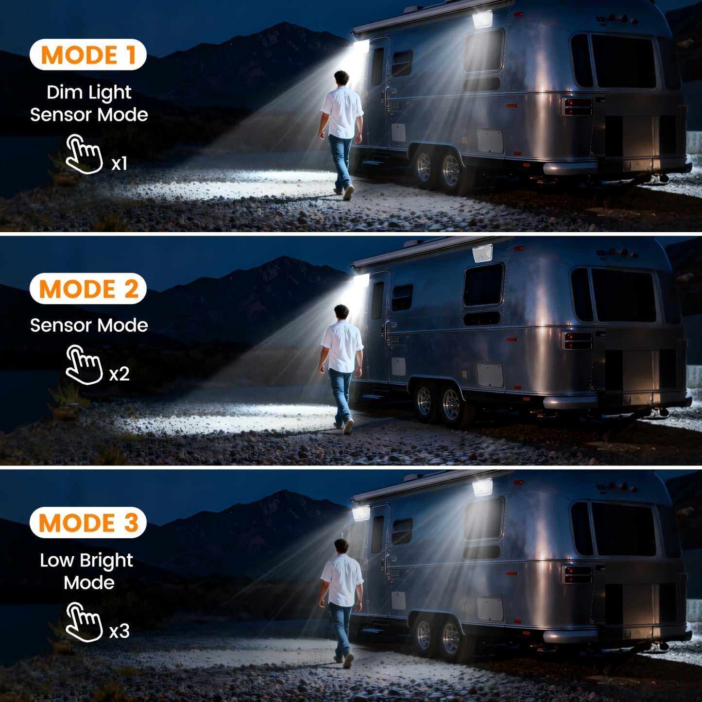 2/1pc, Magnetic RV Solar Light, with Super Strong Magnet Motion Sensor Lights, Solar Outdoor Lights Waterproof, for Trailers, Campers | Outdoor Exterior Lighting Rv Additions, RV Porch Awning Lights, Easy Installation