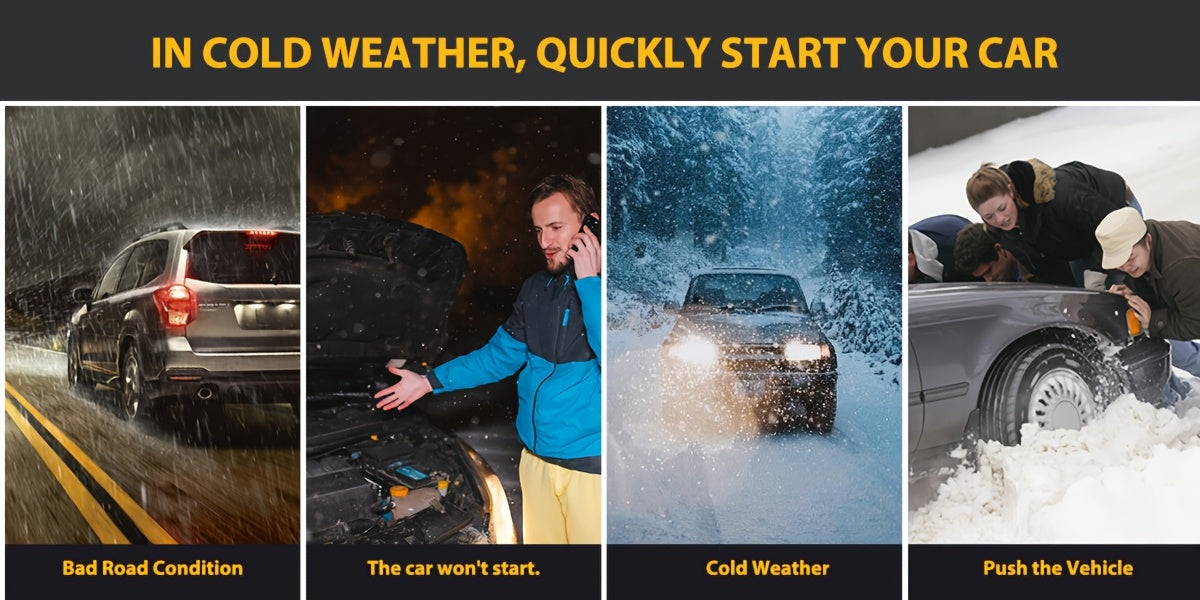 Portable Car Emergency Starter Power Supply, Equipped with an Air Compressor Tire Inflator, Suitable for Up to 3.7gal Gasoline Engines And 3.17gal Diesel Engines, And Specifically Designed for 12V Trucks And Cars As an Emergency Starter Power Supply