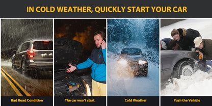 Portable Car Emergency Starter Power Supply, Equipped with an Air Compressor Tire Inflator, Suitable for Up to 3.7gal Gasoline Engines And 3.17gal Diesel Engines, And Specifically Designed for 12V Trucks And Cars As an Emergency Starter Power Supply