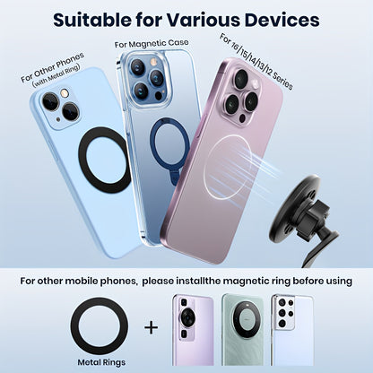 Magnetic Car Mount, Strong Magnetic Phone Holder for Car Vent, 360° Rotation Hands Free Phone Holders for Your Car, Universal Air Vent Car Cell Phone Holder Mount for iPhone & All Phones