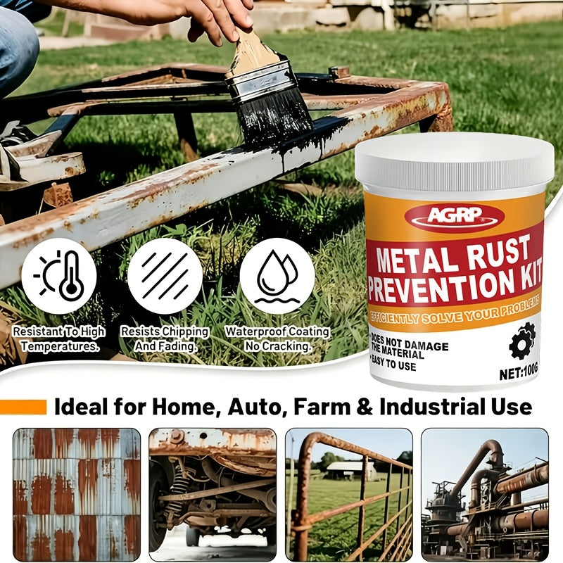 Metal Rust Conversion Agent for Automotive Metal Surfaces. Suitable for Automotive Chassis, Frames, Door Frames, Wheel Hubs, and Other Metal Components. Provides Long-lasting Protection by Effectively Preventing Rust Formation and Creating a Stable
