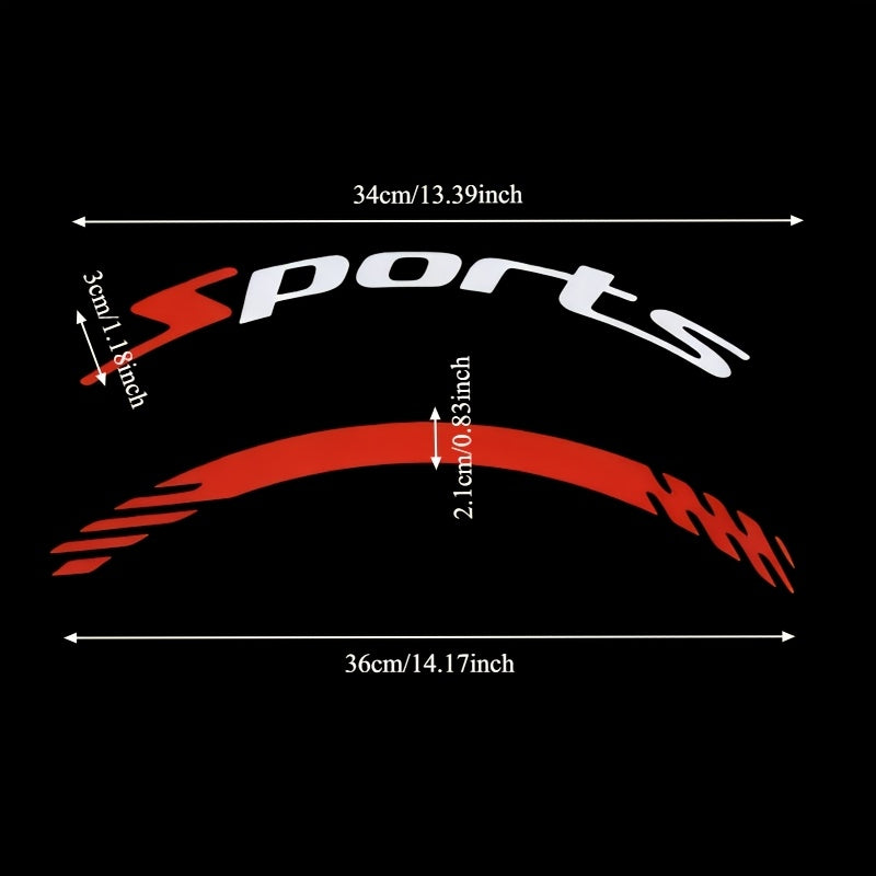 Pack of 8, Sport 1pc Quick Paste, Stickers, for Car/ Motorcycle Tire Stickers, PVC Material, Car Racing Performance Tire Letter Stickers, Car Modification Decoration, Cool Fashion Decals