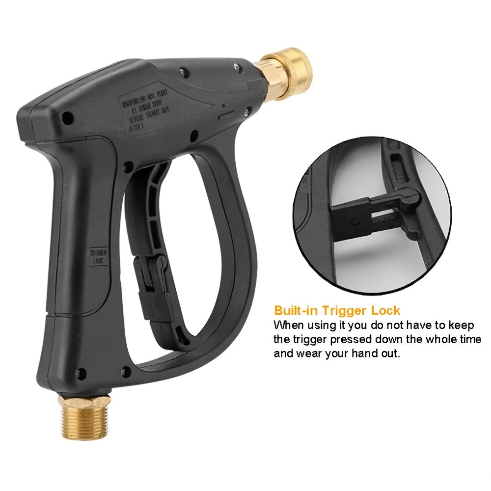 High Pressure Car Wash Gun, 5 Colors Quick Connection 1/4 Inch Nozzle M22-14 Hose Connector, Max. 3000 LBS/sq. Inch, Garden Supplies, Garden Irrigation Spray