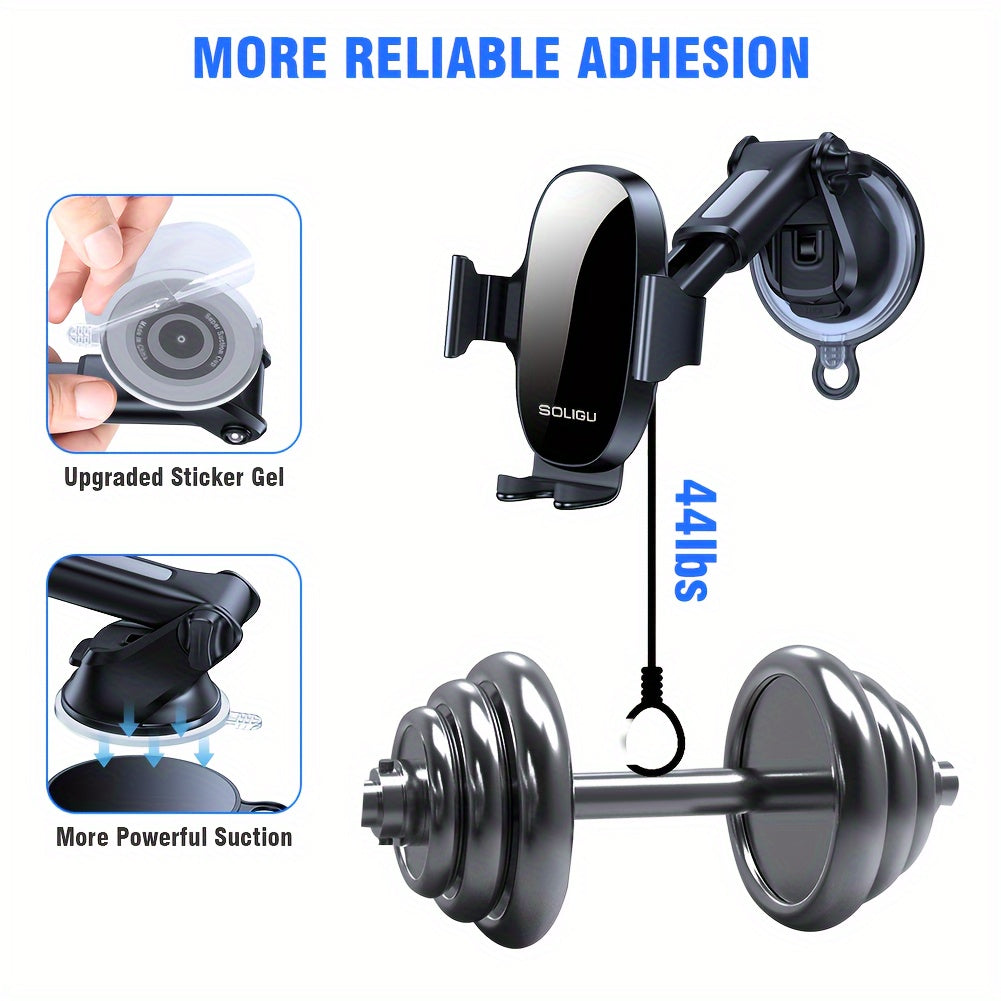 SOLIGU Cell Phone Holders For Your Car, Universal Car Phone Holder Mount For Dashboard Air Vent Compatible With IPhone 15 14 13 12 13 Pro Max Xs XR X, Galaxy Black