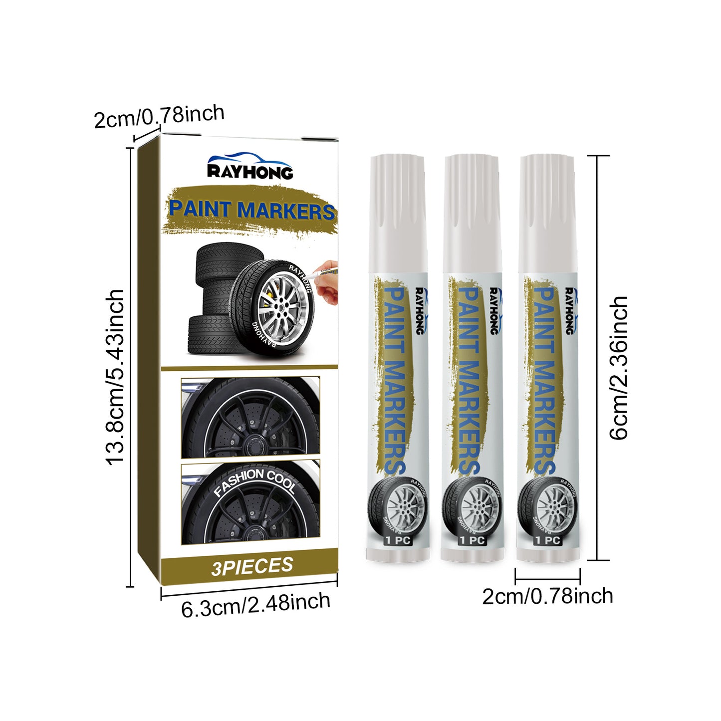 Compact And Waterproof Car Tire Markers That Dry Quickly, Perfect for Doodling And Painting. These Medium-Tipped Pens Are Great for Vehicle Upkeep