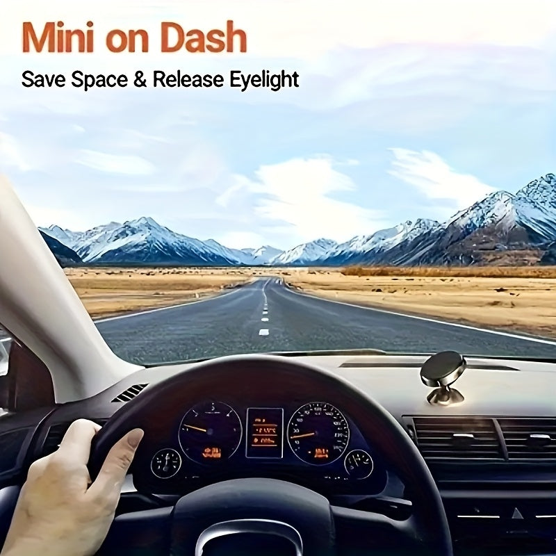 2-Pack Mini Low-Profile Magnetic Car Phone Mounts, 360° Aluminum Dashboard Holders, Strong Grip, One-Hand Use, Universal for iPhone And Android