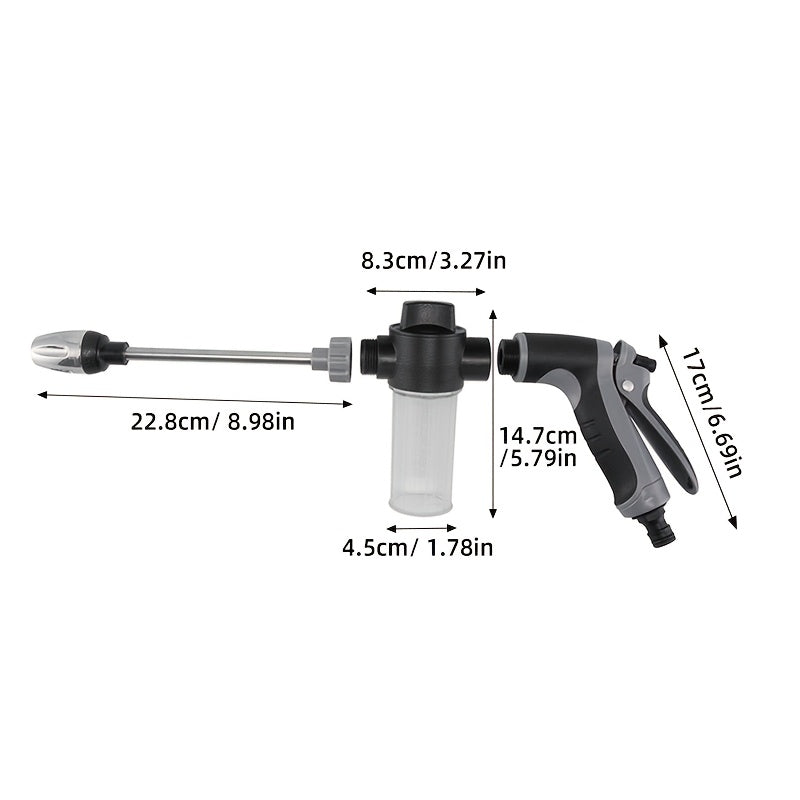 This Is a Robust Car Wash Gun Designed for High Pressure, Made from Sturdy Plastic And Does Not Include a Water Hose. It Comes with an Adjustable Nozzle And Is an Effective Cleaning Device Ideal for Both Motorcycles And Cars