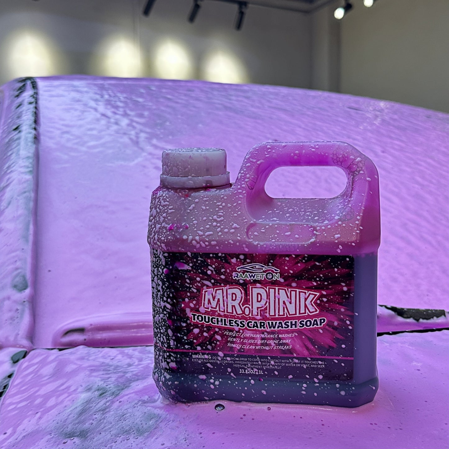 1L/33.82Oz Pink High-Foam Concentrated Car Wash - Effectively Cleans Without Stripping, Removes Contaminants, Softens And Breaks Down Dirt, Suitable for Cars, Trucks, Suvs, Motorcycles, And Rvs, Concentrated Formula for Best Results
