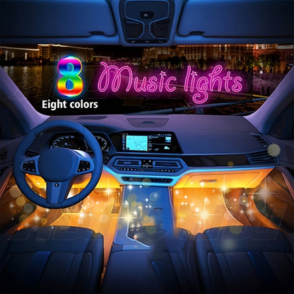 RGB Car LED Light Kit, Multi-color Selection, USB Powered, DIY Supported, LED Color Strip, Car Seat Under Illumination Kit, Suitable for All Vehicle Models