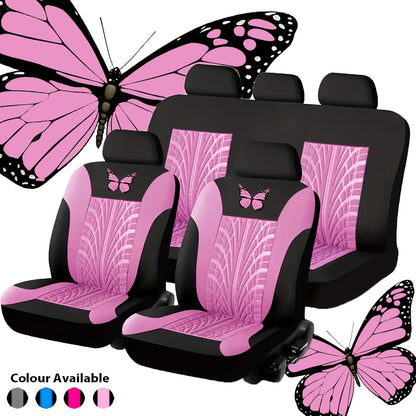 5-Seater Car Seat Covers - Butterfly Tire Pattern, Thickened And Wear-Resistant Fabric, Breathable And Comfortable, Seat Protection Against Dust, Universal Fit for Most 5-Seater Cars on The Market