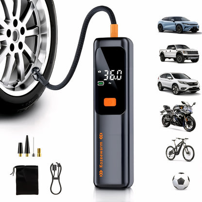 Cordless Tire Inflator 150PSI Portable Air Compressor with USB-C Charging & 3X Quick Inflate for Car Motorcycle Bicycle – One-Button Smart Pump