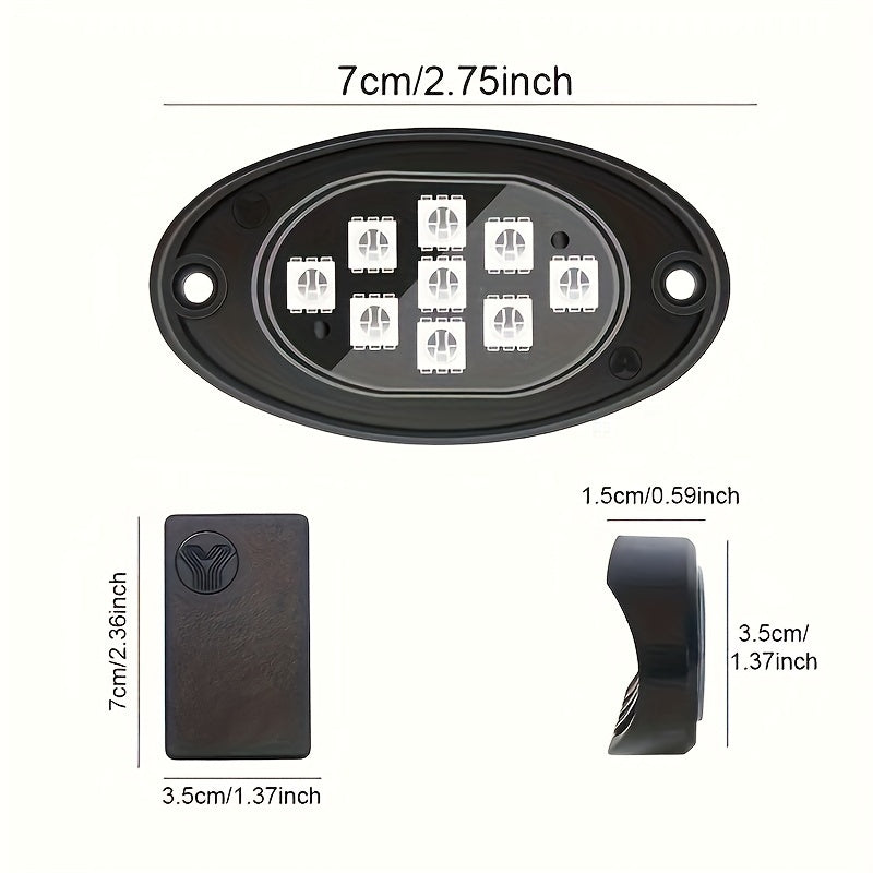 [RGB LED Rock Lights] 4/8/10pcs Rock Lights for Trucks RGB LED Rock Lights Kit With, APP/Remote Control & Music Mode, Wireless Remote Controller, Multicolor Cars Underglow, Footwell Neon Light Kits for Pickup Off Road RZR SUV ATV UTV Car