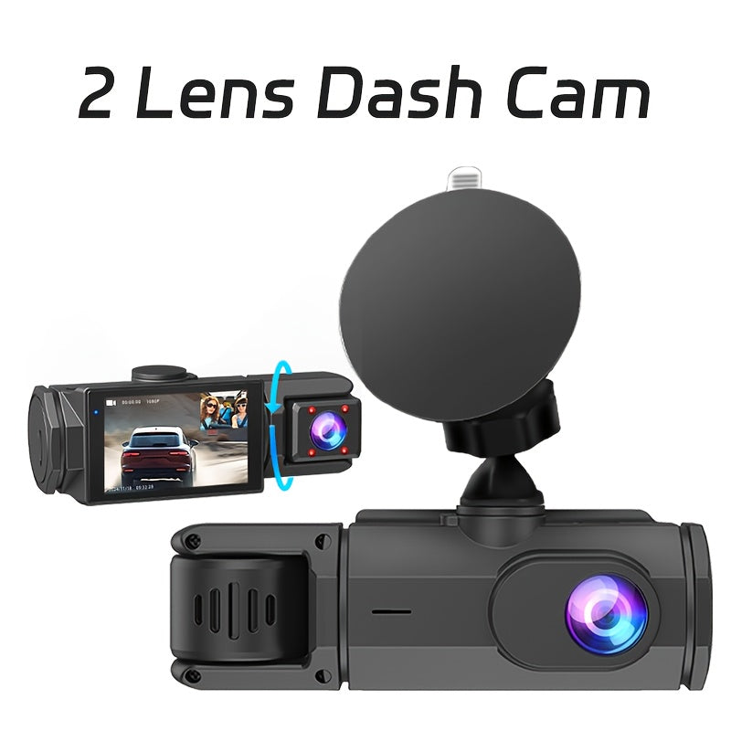2.0 Lnch IPS Screen Dash Camera, 2/3 Lens with 32GB TF Card Optional, 170 Wide Angle WlFl Night Version Loop Recording G-Sensor WIFI Optional