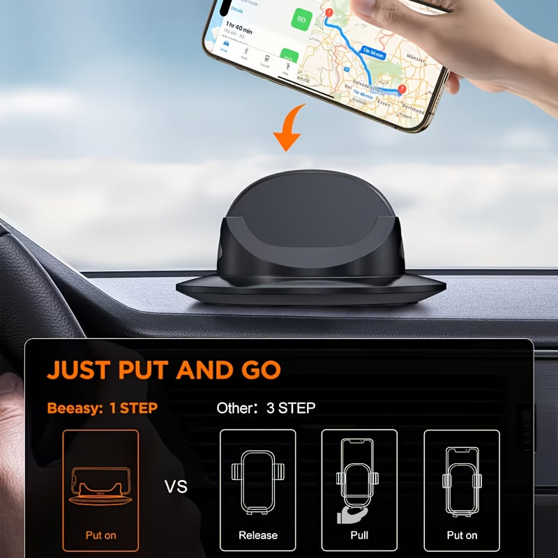 NOHON Car Phone Holder, Cell Phone Holder For Car, Dashboard Phone Holder Mount, 360° Rotation Phone Holder For Car, Suction Cup Holder Phone Mount, Silicone Car Pad Mat For Dashboards Slip Free Desk Phone Stand For IPhone17 16 15