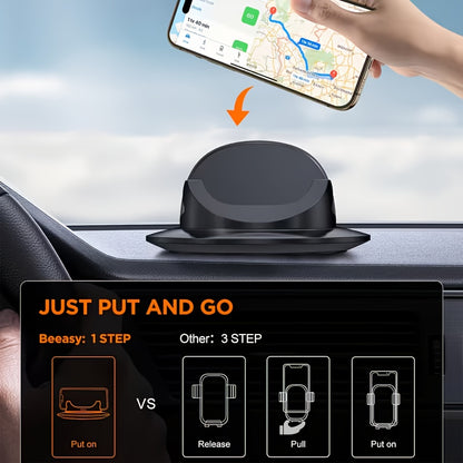 NOHON Car Phone Holder, Cell Phone Holder For Car, Dashboard Phone Holder Mount, 360° Rotation Phone Holder For Car, Suction Cup Holder Phone Mount, Silicone Car Pad Mat For Dashboards Slip Free Desk Phone Stand For IPhone17 16 15