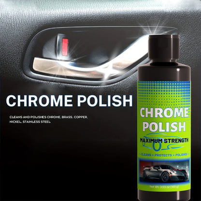 Chrome Polish And Protector That Enhances And Safeguards Chrome And Aluminum Surfaces Against Rust And Stains - Suitable for Vehicles Like Cars, Motorcycles, And Trucks - Provides a Durable Glossy End, Surface Protection, Rust Removal