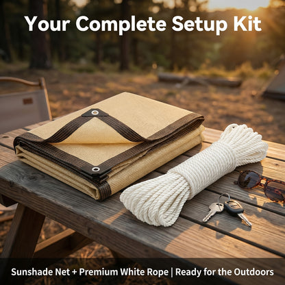 RV Camper Shade Cloth-Breathable Uv-Resistant Sun Shade Tarp, Brass Grommets, Includes Tie-Down Ropes for Versatile Outdoor Use