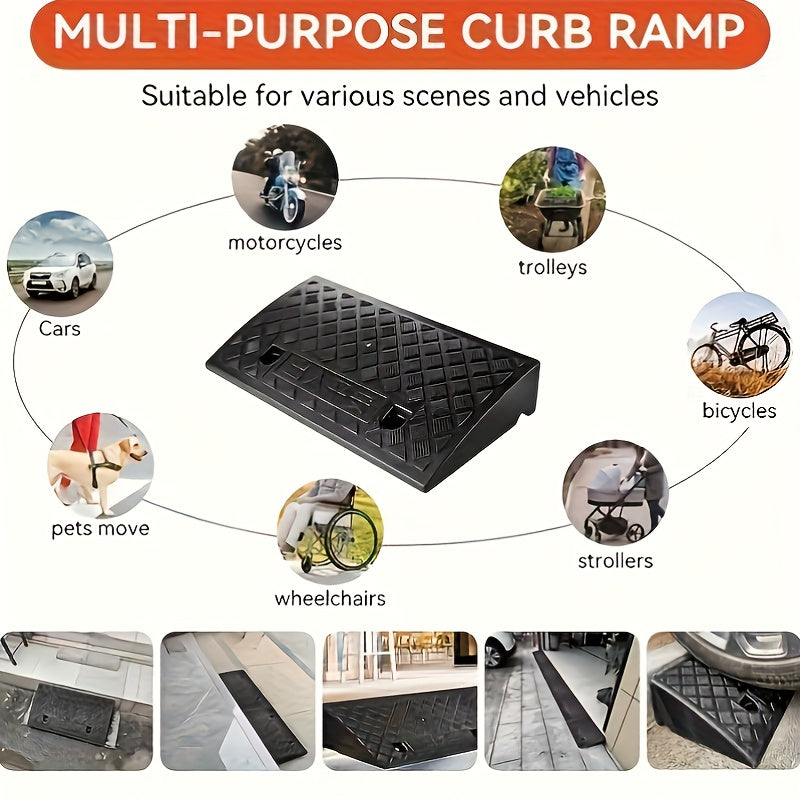Two Heavy-duty Plastic Ramps, Sturdy, Anti-slip And Weather-resistant, Portable Access for Cars, Bicycles, Medical Equipment And Wheelchairs - Suitable for Easter, Women's Day, Mother's Day, Independence Day, Ramadan, Trucks And Bicycles