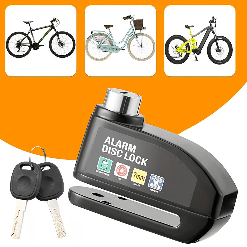 Bicycle Anti-theft Lock with 2 Keys, Disc Brake Lock Alarm, Electric Vehicle Lock, Motorcycle Brake Disc Anti-theft Lock, Cycling Equipment, Bicycle Lock