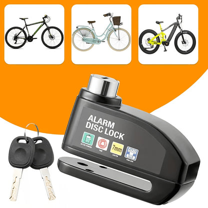 Bicycle Anti-theft Lock with 2 Keys, Disc Brake Lock Alarm, Electric Vehicle Lock, Motorcycle Brake Disc Anti-theft Lock, Cycling Equipment, Bicycle Lock