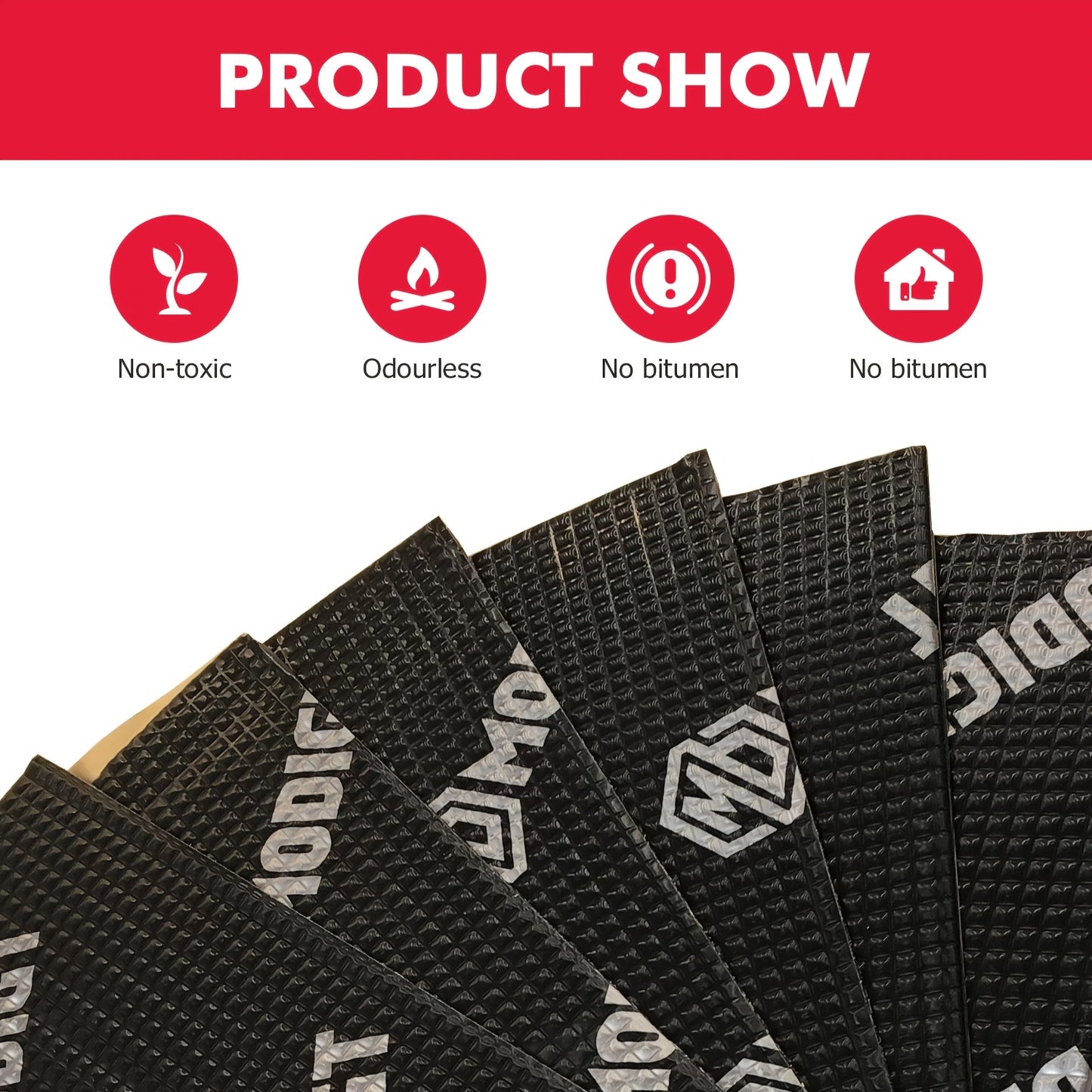 10pcs Butyl Sound Deadener Mat, Noise Insulation And Vibration Dampening Material, Thermal Heat Shield Insulation Noise Reduce Mat Self-adhesive, Cars Hood Firewall Door Trunk Sound Deadening Pad For Car, SUV, Camper, Pickup, Van, Truck, RV