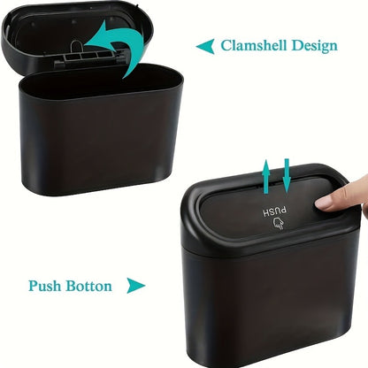 Car Trash Can with Dual Compartments - Easy Open Lid & Ergonomic Design Vehicle Waste Bin Organizer, Durable Plastic Truck SUV Bin, Hands-Free Access And Spill-Proof Design, Car Organizer Essentials
